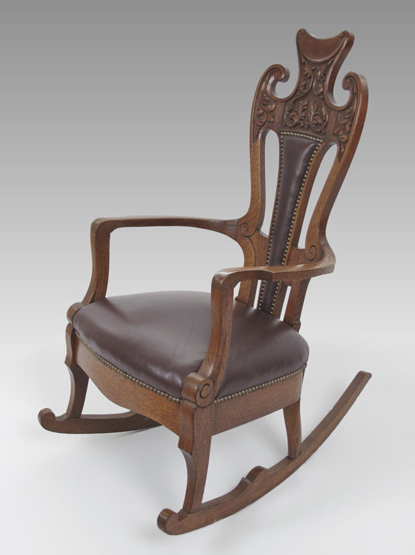 LATE VICTORIAN GOLDEN OAK CARVED