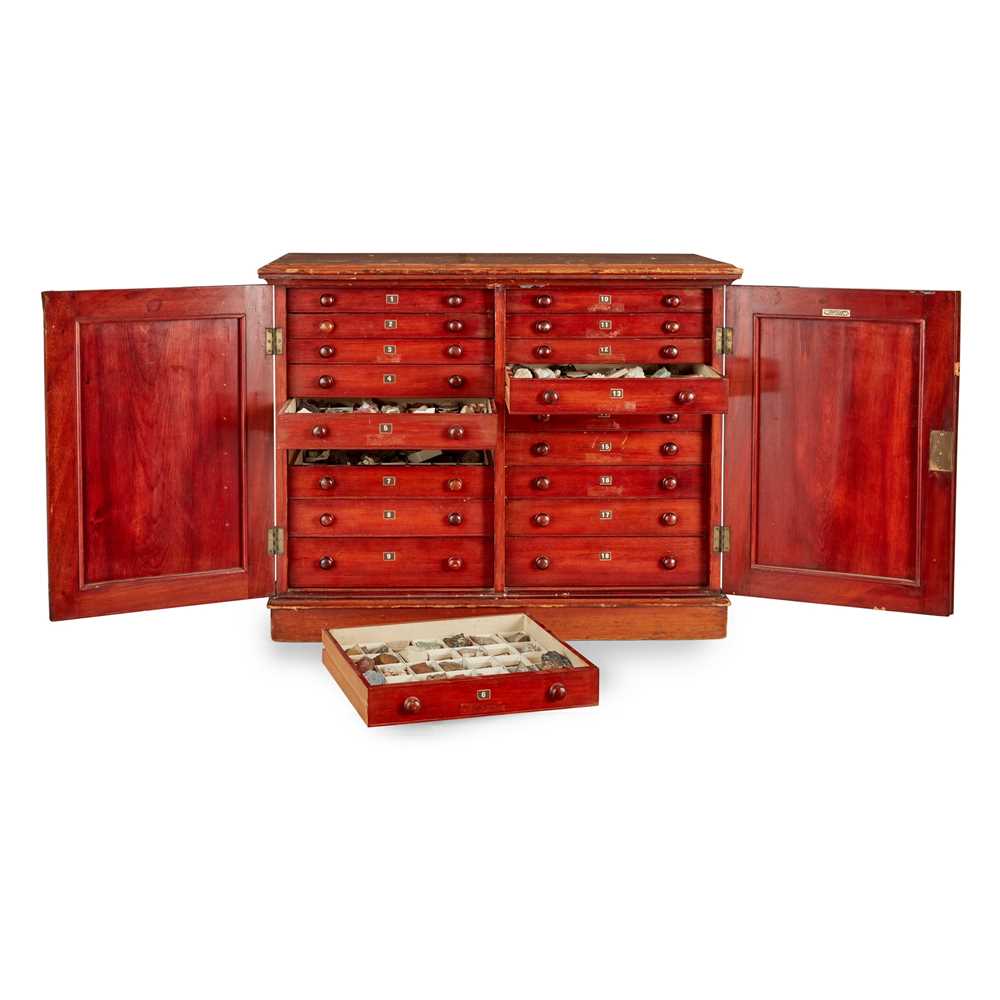 LATE VICTORIAN MAHOGANY MINERAL AND