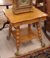 LATE VICTORIAN OAK LAMP TABLEL