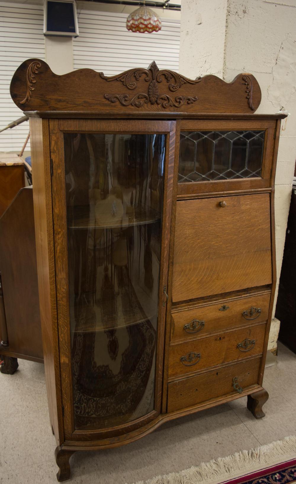 LATE VICTORIAN OAK SECRETARY