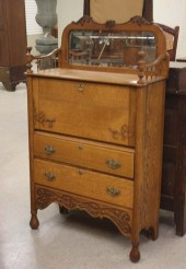LATE VICTORIAN OAK SECRETARY D