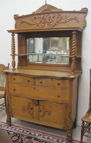 LATE VICTORIAN OAK SIDEBOARD