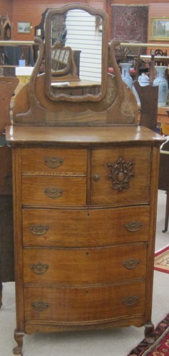 LATE VICTORIAN OAK TALL DRESSER