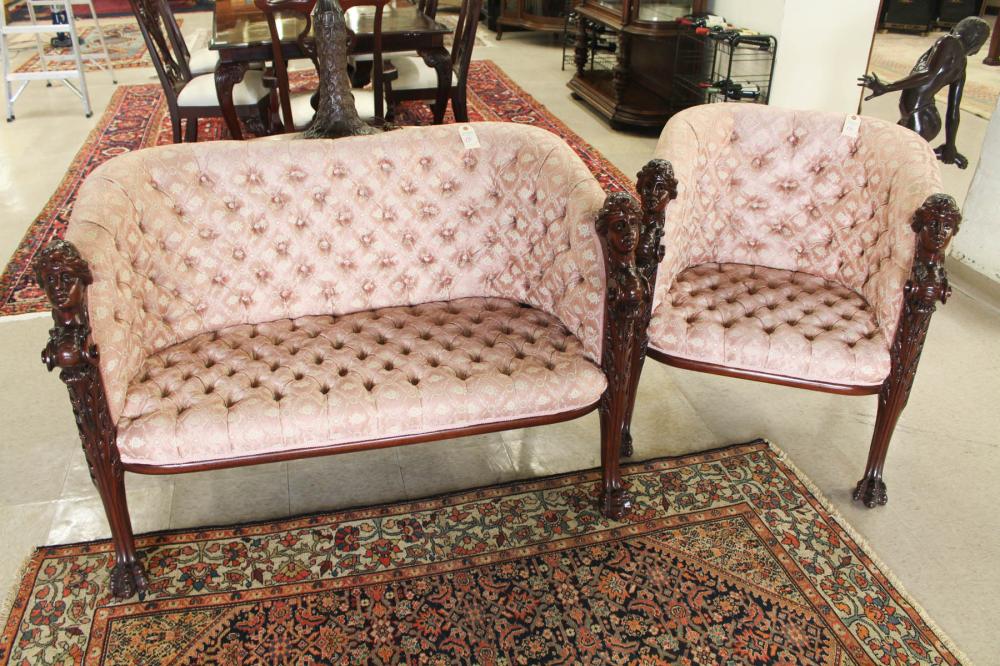 LATE VICTORIAN SETTEE AND