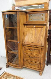 LATE VICTORIAN STYLE OAK SECRE