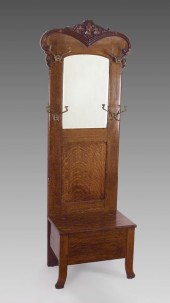 LATE VICTORIAN TIGER OAK HALL