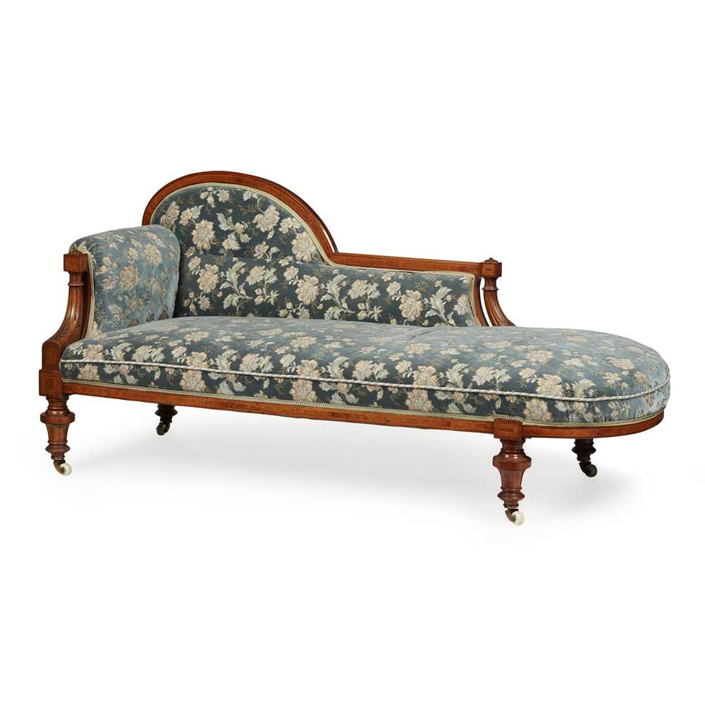 LATE VICTORIAN WALNUT AND AMBOYNA