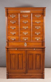 LATE VICTORIAN WALNUT FILE CAB