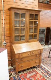LATE VICTORIAN WALNUT SECRETAR