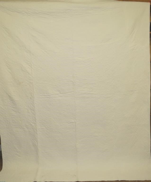 LATE WHITEWORK QUILTca. 1955 dated;