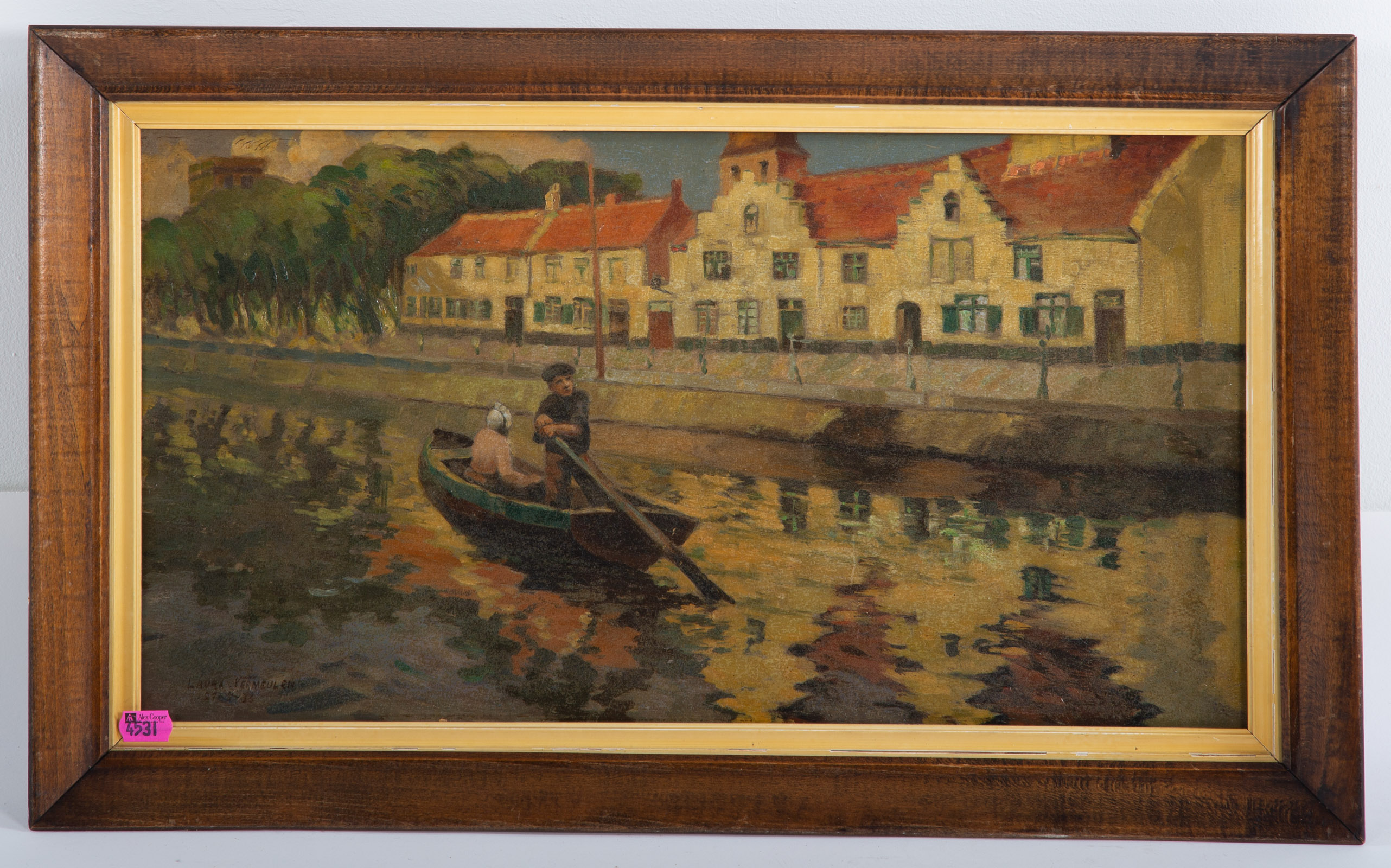 LAURA VERMEULEN. BOATERS ON A CANAL
