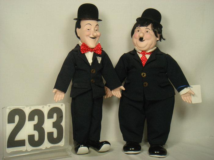 Laurel & Hardy Dolls, porcelain and
