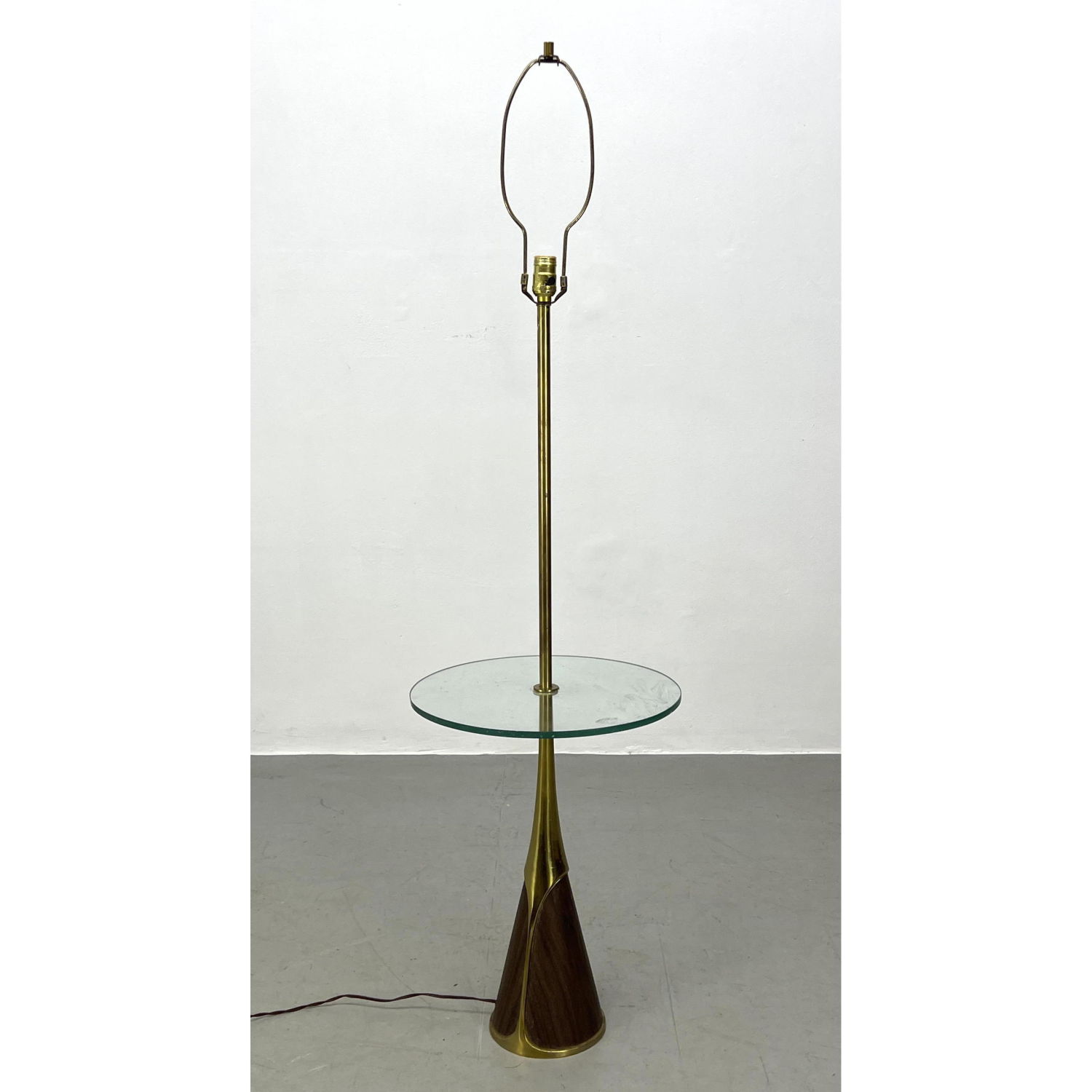 Laurel Lamp. Brass tone with wood