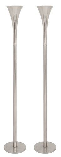 LAUREL MID-CENTURY CHROME TORCHIERE