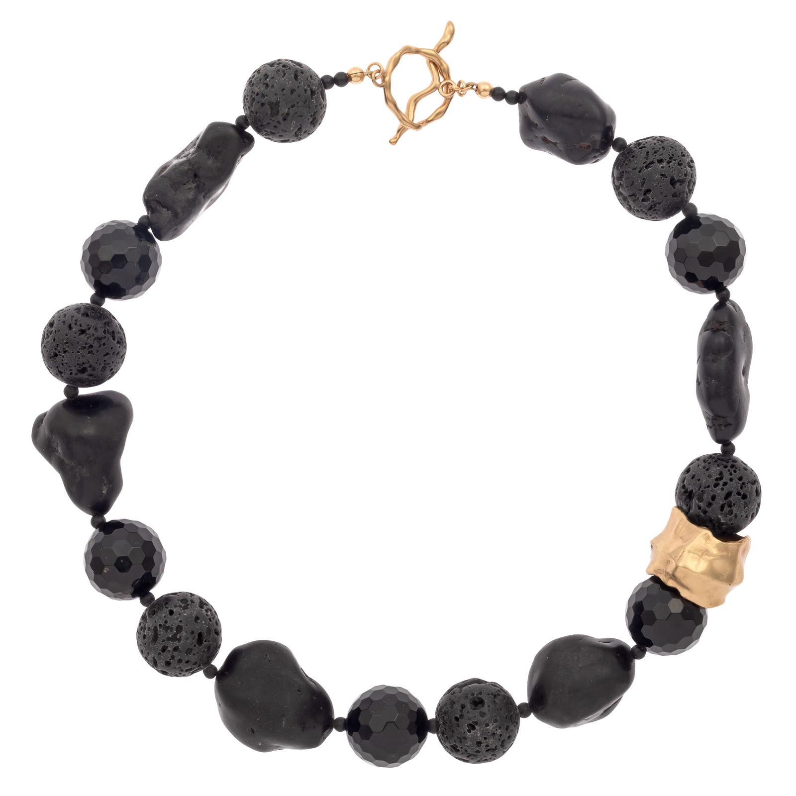 LAVA, ONYX, BEAD NECKLACE, JULIA