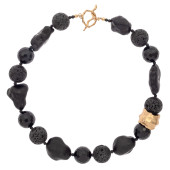 LAVA, ONYX, BEAD NECKLACE, JUL