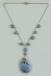 LAVENDER HARDSTONE AND 14K YEL