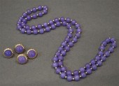 LAVENDER HARDSTONE BEAD NECKLA