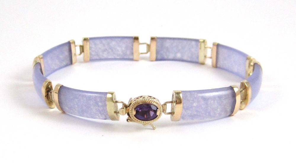 LAVENDER JADE AND FOURTEEN KARAT