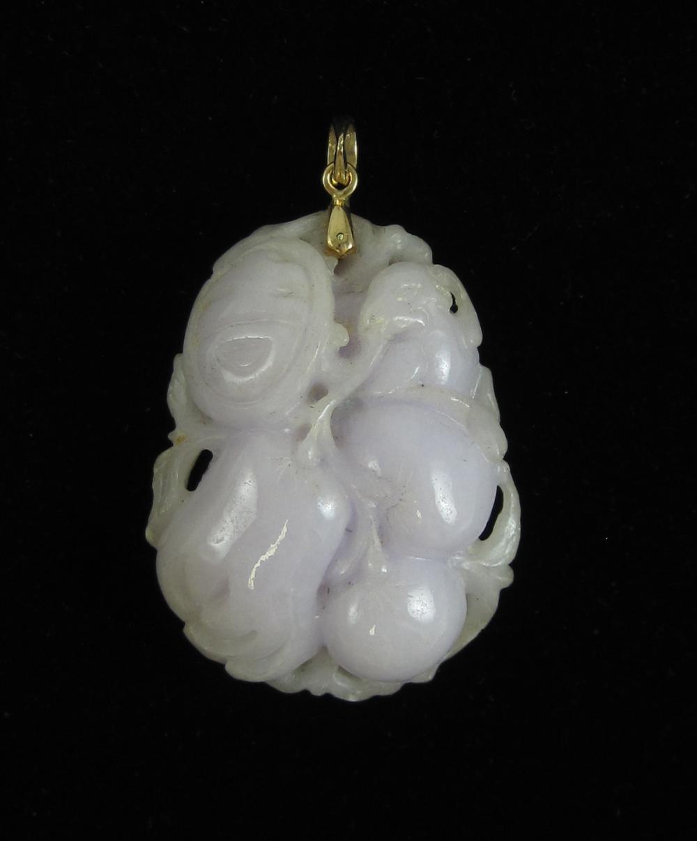 LAVENDER JADE AND FOURTEEN KARAT