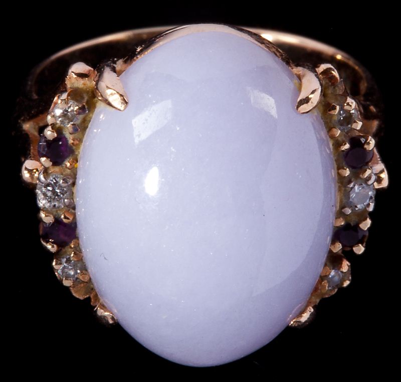 Lavender Jade Garnet and Diamond