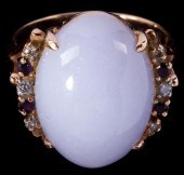 Lavender Jade Garnet and Diamo