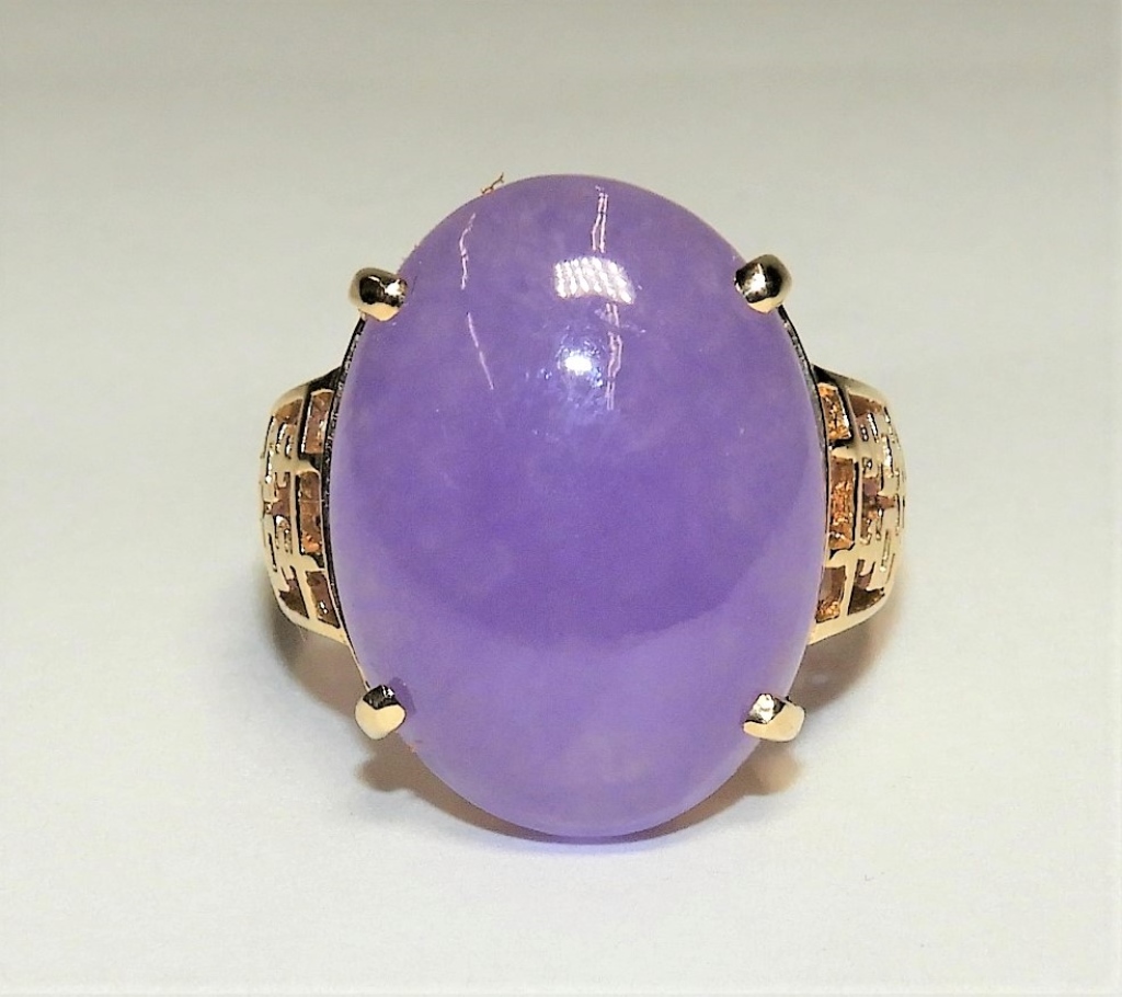 LAVENDER JADEITE JADE 14K YELLOW