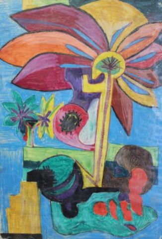 LAWFOR. Colored Crayon on