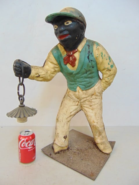 LAWN JOCKEY, AS FOUND, REPAINTED,