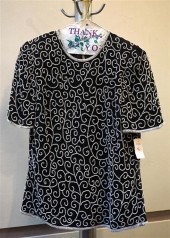 LAWRENCE KAZAR BEADED SHIRT, S