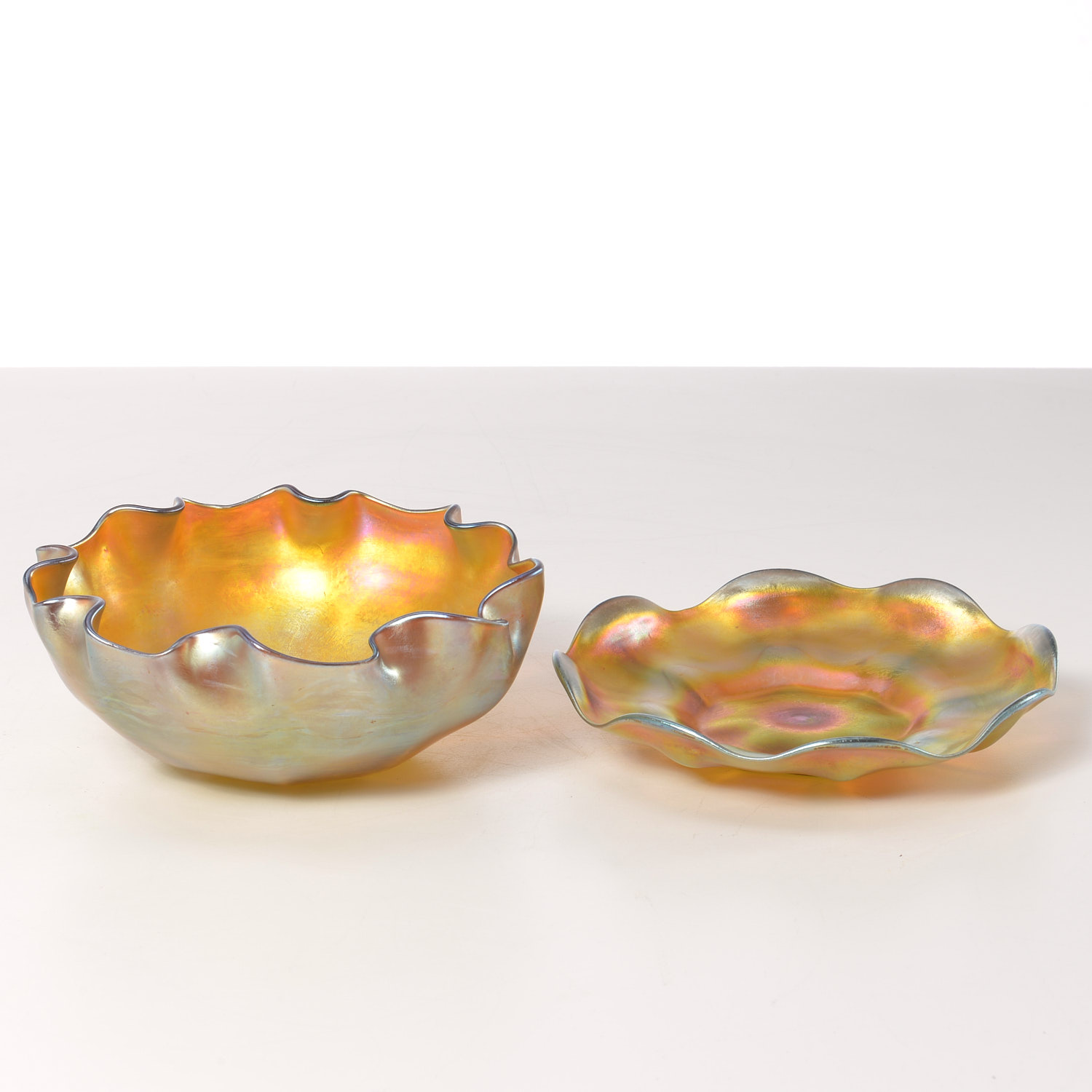 L.C. TIFFANY FAVRILE GLASS BOWL AND