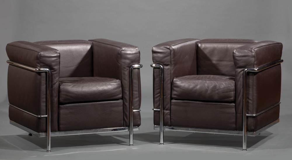 LE CORBUSIER "LC2" ARMCHAIRSPair of