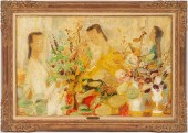 LE PHO OIL ON SILK PAINTING, J