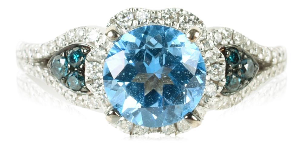 LE VIAN 14K WHITE GOLD BLUE TOPAZ