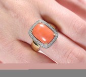 LE VIAN 14K YG CORAL & DIAMOND