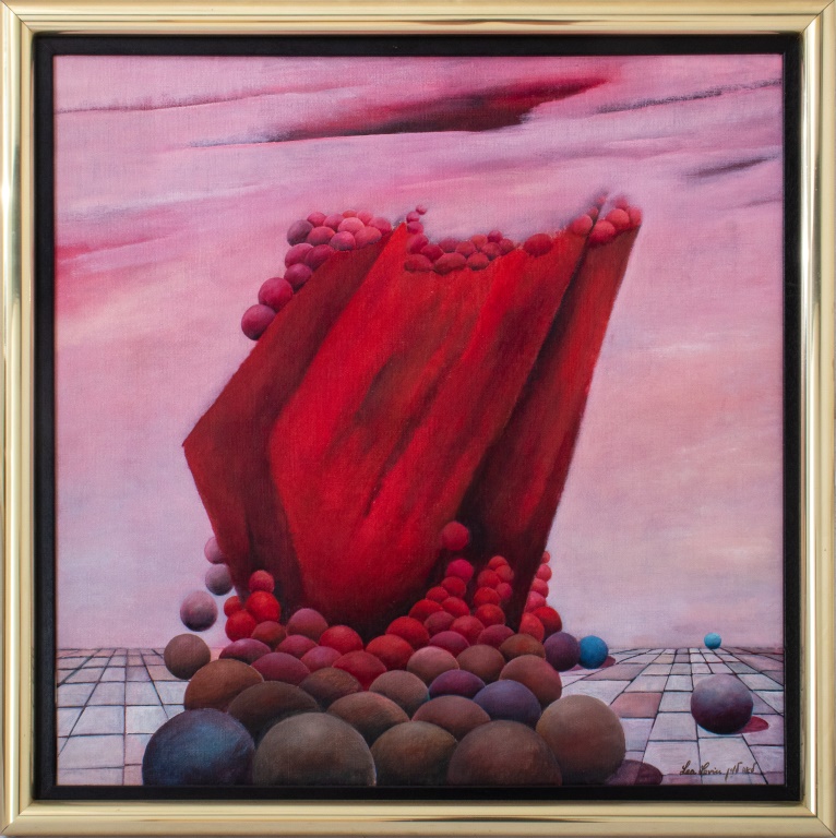 LEA LEVIN SURREALIST OIL ON