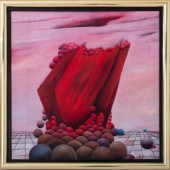 LEA LEVIN SURREALIST OIL ON CA