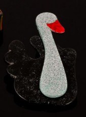 Lea Stein, a swan brooch, of s