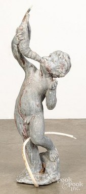 LEAD GARDEN FOUNTAIN STATUE OF