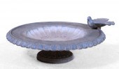 Lead table top birdbath with b