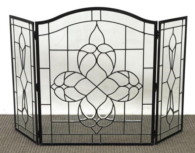 LEADED COLORLESS BEVELED GLASS FIRE