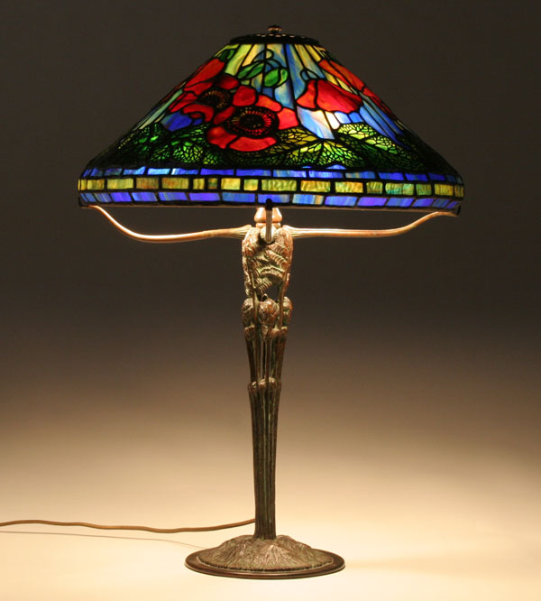 Leaded glass and bronze table