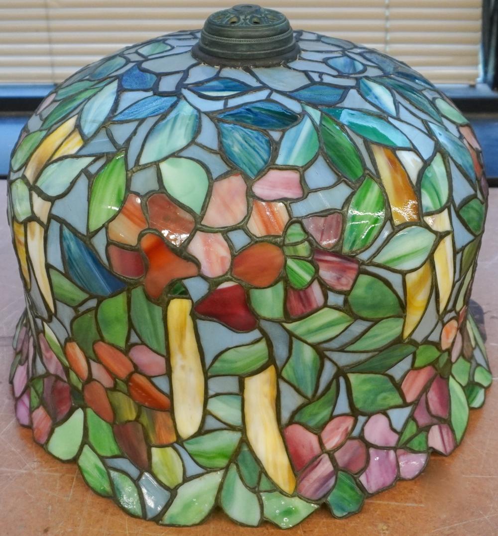 LEADED GLASS DOME SHADE, H: 15
