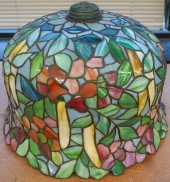 LEADED GLASS DOME SHADE, H: 15