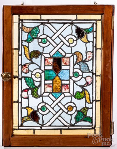 LEADED GLASS DOOR, CA. 1900Leaded