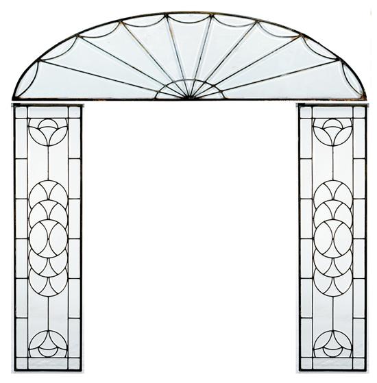 Leaded glass entryway surround