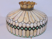 LEADED GLASS HANGING DOME LIGH