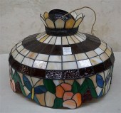 LEADED GLASS HANGING LIGHT FIX