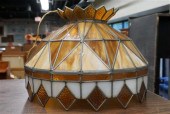 LEADED GLASS HANGING LIGHT FIX
