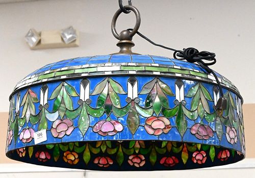 LEADED GLASS HANGING LIGHT,